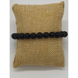 Bracelet en obsidienne noire -8 mm- Le bouclier