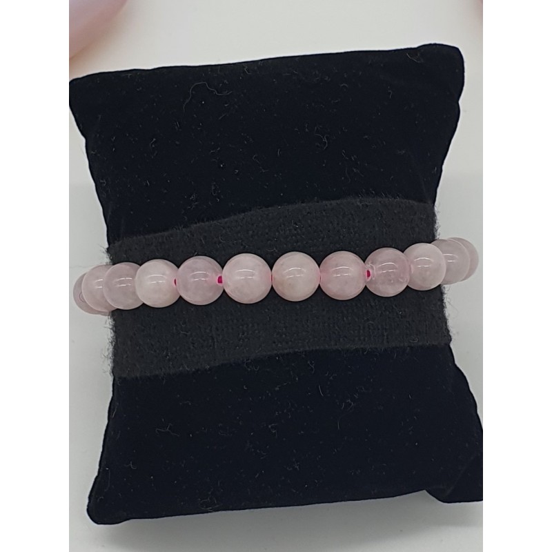 Bracelet en Quartz rose - 8 mm - L'amoureux